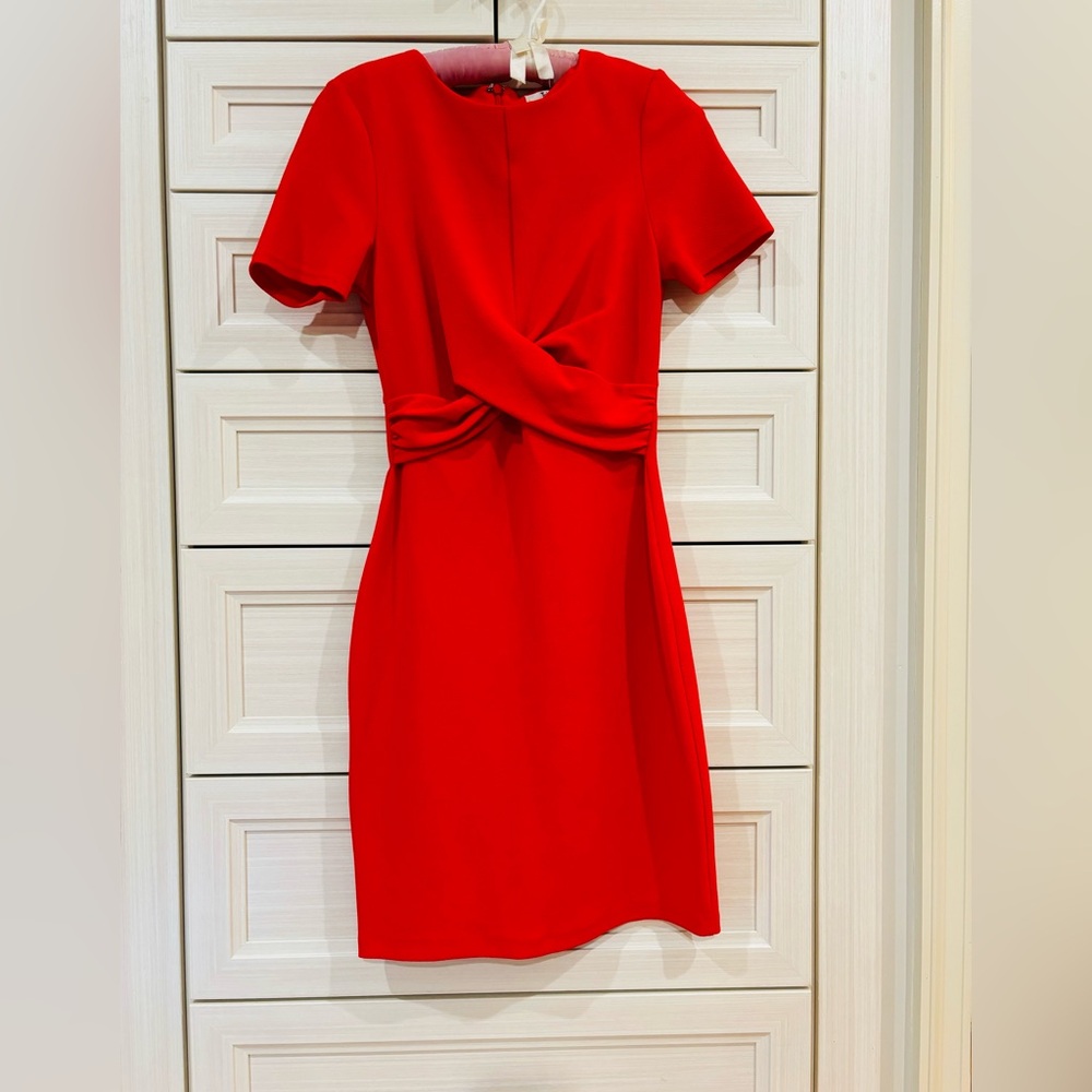 Red Twist Dress—UK 10 (Fits USA XS)